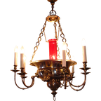 Antieke Verzilverde Godslamp, Kerk Lamp Met Engelen thumbnail 1