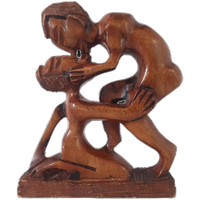 * Vintage Beeld 2 Kussende Mannen Of Man En Vrouw ? Midcentury