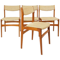 4 Vintage Deense Erik Buch Stoelen | Teak
