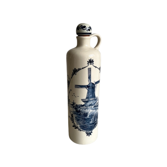 Grote Vintage Jenever Fles Van Delft Blue 1
