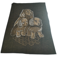 Bruin Creme Deken Met Honden Afbeelding