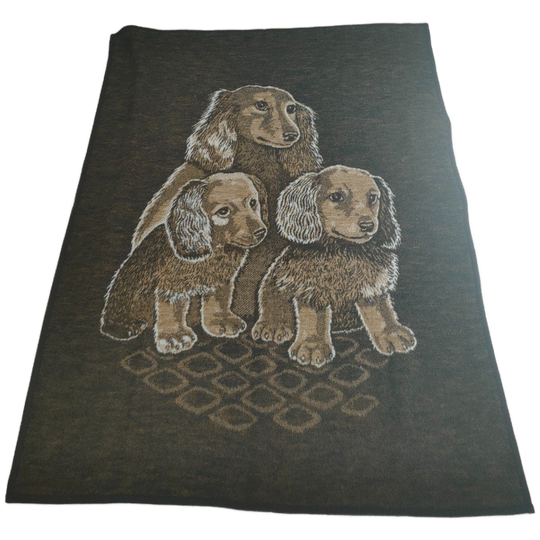 Bruin Creme Deken Met Honden Afbeelding 1