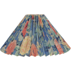 Vintage Plissé Lampenkap Felblauw Bloemen thumbnail 1