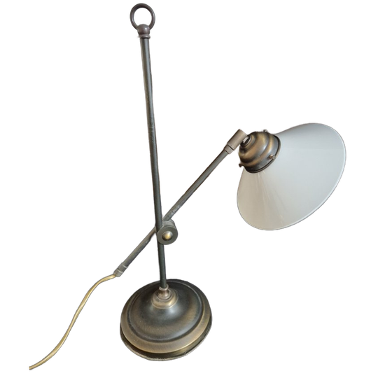 Leeslamp - Tafellamp - Hengellamp - Metaal - Opaline Kap. 1