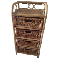 Vintage Rotan Ladekast 4 Lades