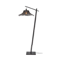 Good&mojo Vloerlamp Ibiza - Bamboe Zwart - 77x50x150cm