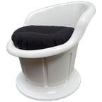 IKEA Poptorp Stoel Wit Met Zwart Kussen thumbnail 1