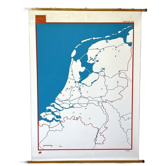 Vintage Schoolkaart Xxl Nederland 1