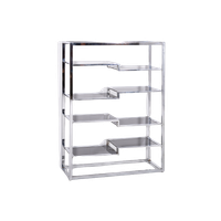 1970’S Vintage Italian Design Chromed Steel Bookcase/Display Cabinet