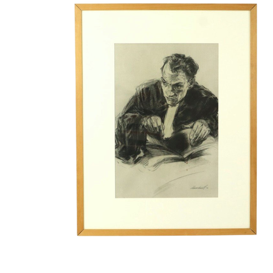 Grote Houtskool Tekening Advocaat Kunst Driesschaert Gedateerd 1974 1