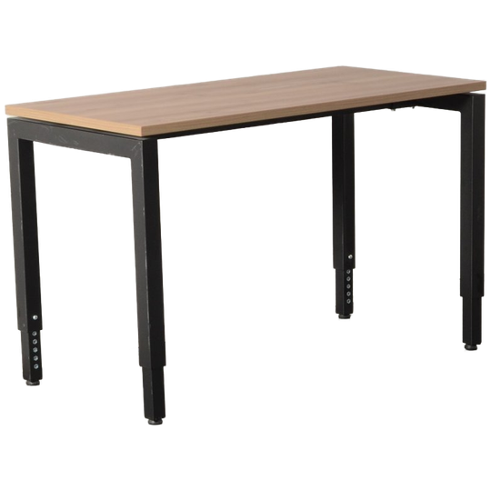 Solidesk Bureau, Eiken Naturel Blad, 120 X 60 Cm, Hoogte Instelbaar Onderstel, 1