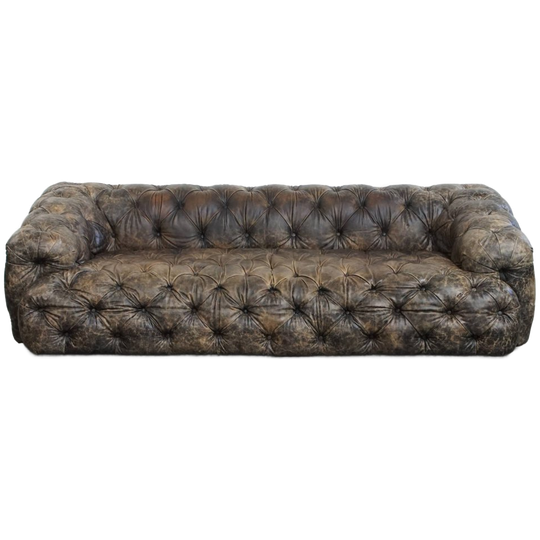 Stoere, Unieke En Moderne Rundleren Chesterfield Bank Met Een Bijzondere Kleurstelling 1