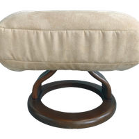 Poef Voetensteun Hocker Beige Crème Suede
