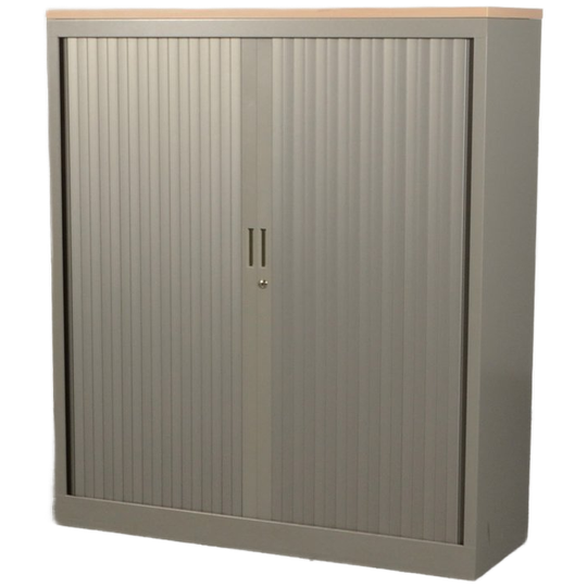 Roldeurkast Officenow - Metallic Grijs - 138 X 120 Cm - Incl. 3 Legborden 1