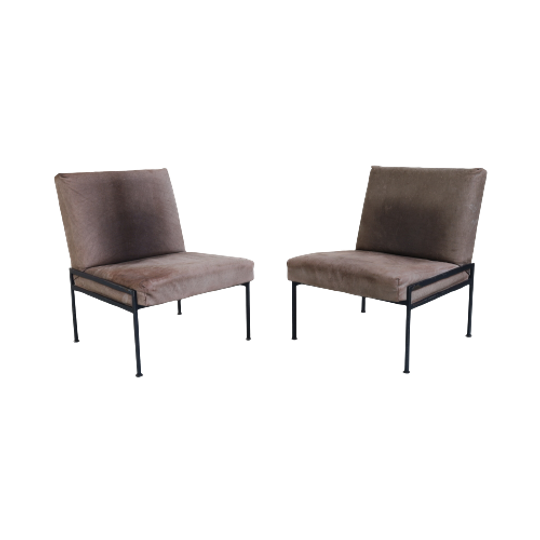 Minimalist Lounge Chair Set/2, 1960s 1