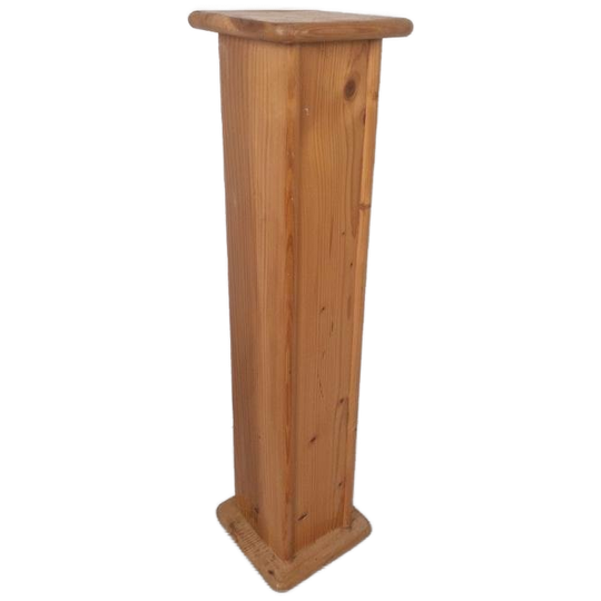 Vintage Grenen Zuil Plantentafel. 1