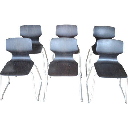 Flototto Elmar Chairs By Adam Stegner (Size M), 1950S Set Of 6.