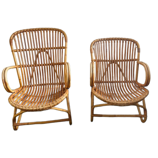 His And Hers Rattan Lounge Chairs, Rohé Noordwolde 1