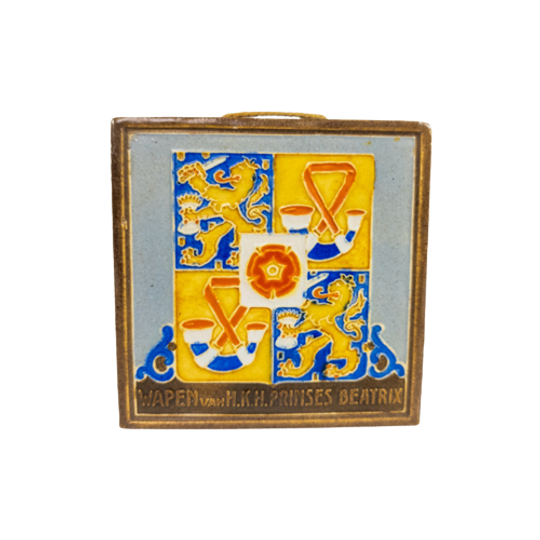 Westraven Utrecht - Cloisonné Tegel Wapen Van H.k.h. Prinses Beatrix - 1938 1