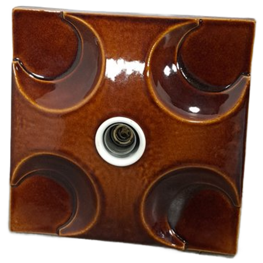 Bruine Space Age Keramieken Wandlamp, Nr.1 1