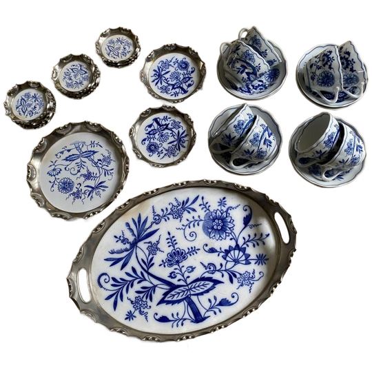 Antiek Theeservies Zwiebelmuster 1