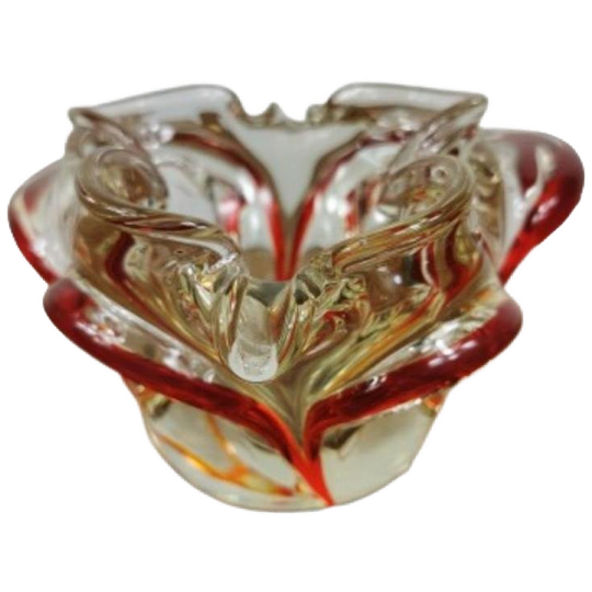 Vintage Glazen Schaal, Asbak. Italiaans Murano Glas 003 1
