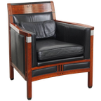 Schuitema Art Deco Design Fauteuil Uit De Decoforma Serie Met Zwart Leer thumbnail 1