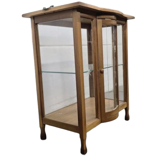 Vintage Houten Barkastje / Vitrinekastje / Etagere 1
