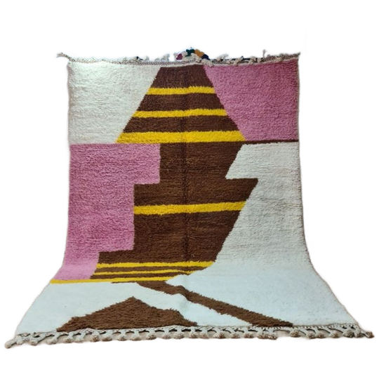 Large Abstract Color-block Moroccan Rug, 300x200cm, Handmade Wool 1