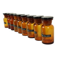 Echte Oude Apotheker Medische Flessen Potten Set Bruin Amber Glas