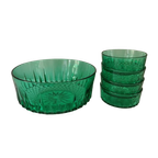 Groen Persglazen Schalen Set Van Arcoroc France Uit De Jaren '60 thumbnail 1
