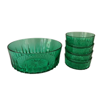 Groen Persglazen Schalen Set Van Arcoroc France Uit De Jaren '60