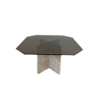 Vintage Marble And Smoked Glass Coffee Table