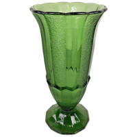 Donkergroene Art Deco Persglas Vaas