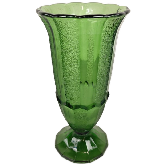 Donkergroene Art Deco Persglas Vaas 1