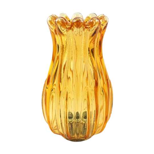 Vintage Glazen Lampenkap Amber 1