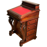 Prachtige Massieve Victoriaanse Davenport Secretaire