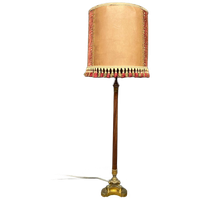 Antieke Staande Lamp In Empirestijl. Massief Hout En Massief Brons.