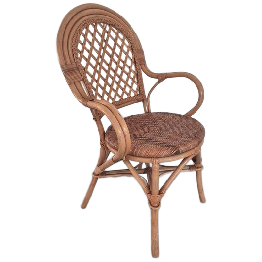Vintage Boho Rotan Bamboe Stoel 1