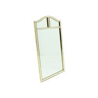 Large Gold Plated Graphical Mirror By Deknudt Belgium