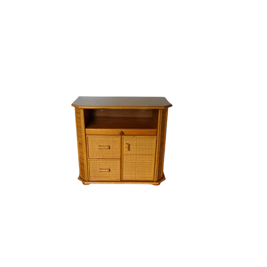 Vintage Rotan Bamboe Kast 1
