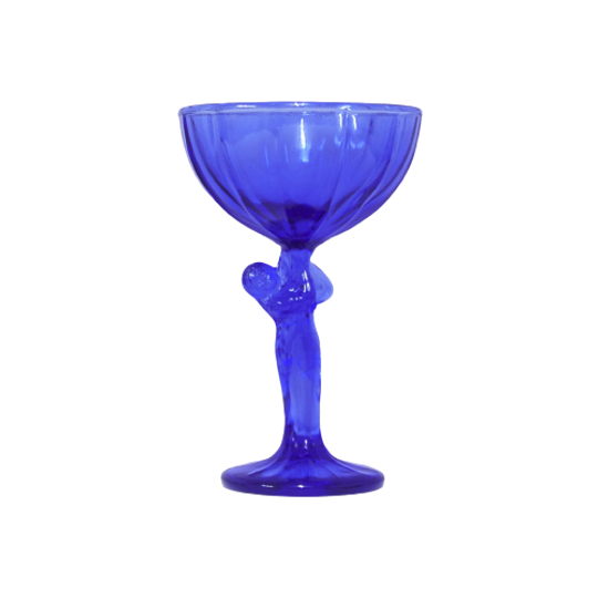 Blauwe Glazen Schaal Vrouw 1