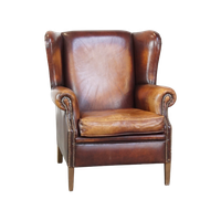 Comfortabele Schapenleren Oorfauteuil Met Een Geweldig Patina