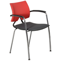 Comforto D3942 Vergaderstoel, Rood / Antraciet, Sledeframe