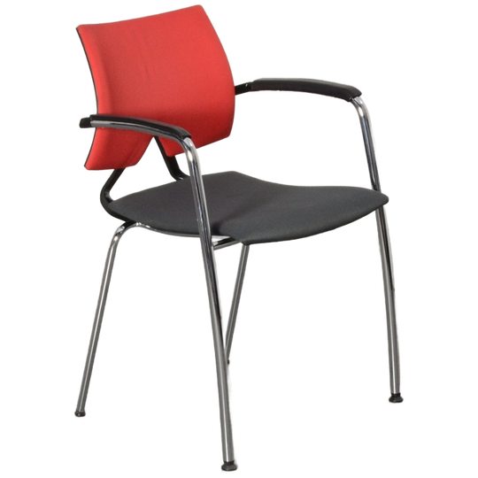 Comforto D3942 Vergaderstoel, Rood / Antraciet, Sledeframe 1