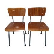 2 School Children'S Chairs Vintage Pagholz