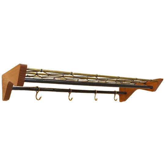 Kapstok Uit Zweden Met Teak, Zwart En Goudkleur, Nr. 17 1