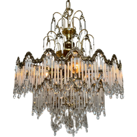 Art Nouveau Stijl Kroonluchter Hanglamp Vintage Staafjes Lamp Kristal Swarovski