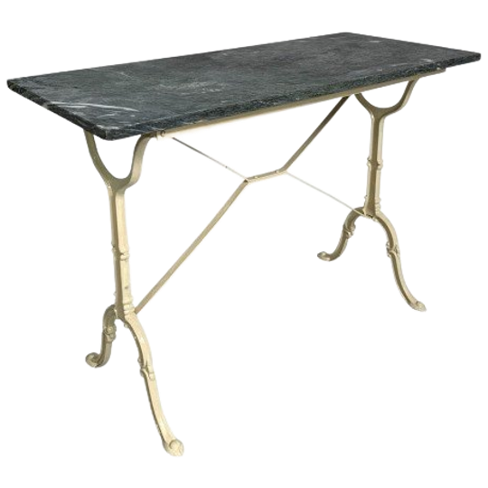 Tuintafel, Bistrotafel Met Marmer Blad, Jaren 50 1