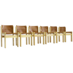 Vintage Ibisco Cognac Leren Eetkamerstoelen, Set Van 6 thumbnail 1
